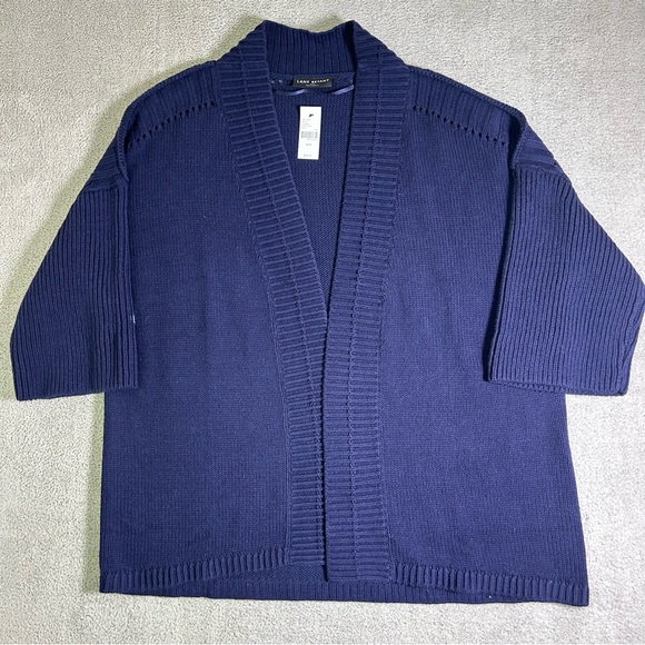 Lane Bryant Open Front Sweater Cardigan Women’s 18/20 Navy Blue Tight Knit NWT - Picture 1 of 13